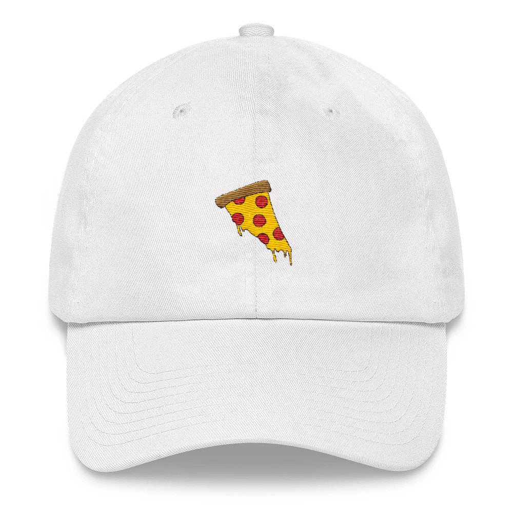 Pizza Slice Embroidered Dad Hat - Adjustable Cotton Baseball Cap, Navy Blue - View #6