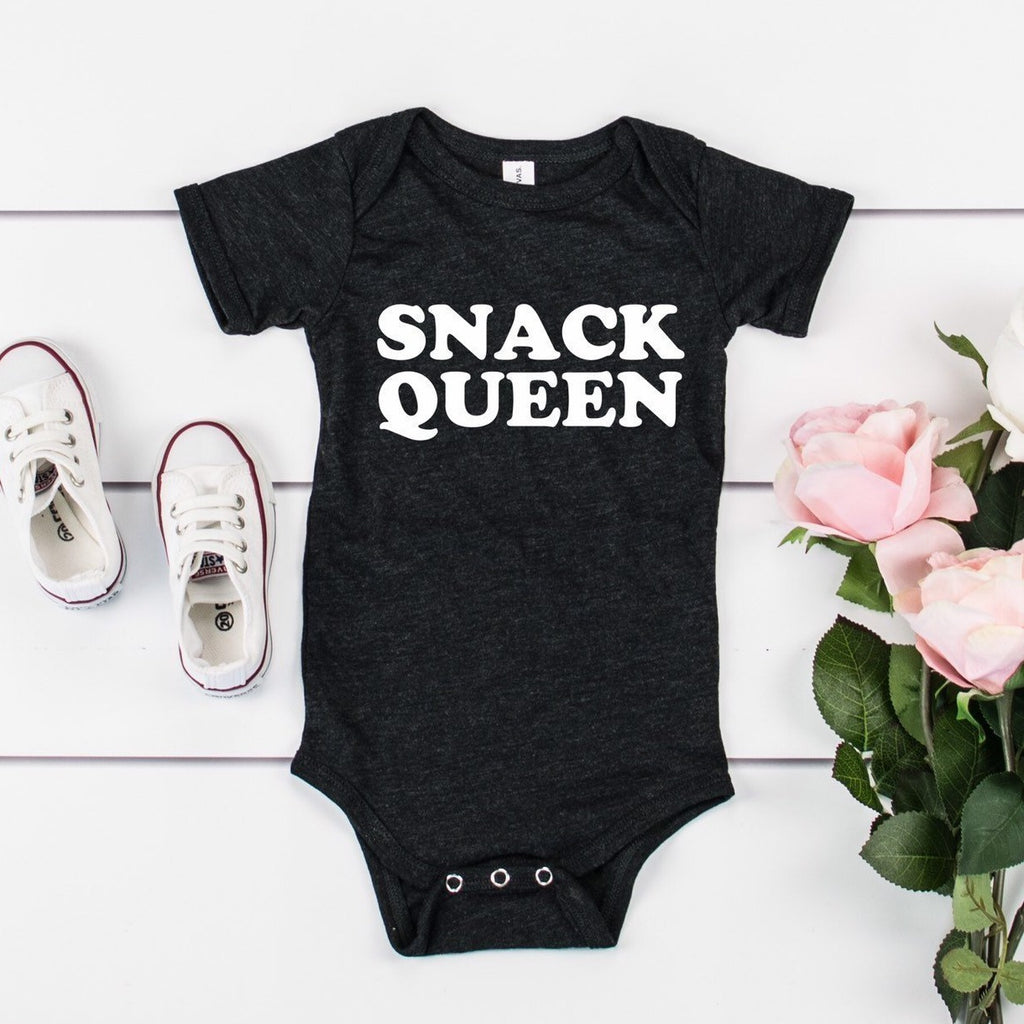 Snack Queen Baby Bodysuit - pinksundays