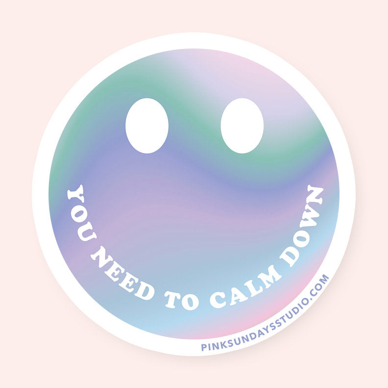Calm Down Sticker - pinksundays