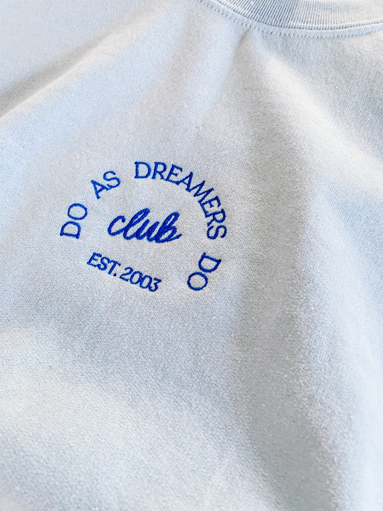 Do As Dreamers Do Club Embroidered Sweatshirt, embroidered crewneck, minimalist park sweatshirt, wishes, fireworks, typography, disney crew