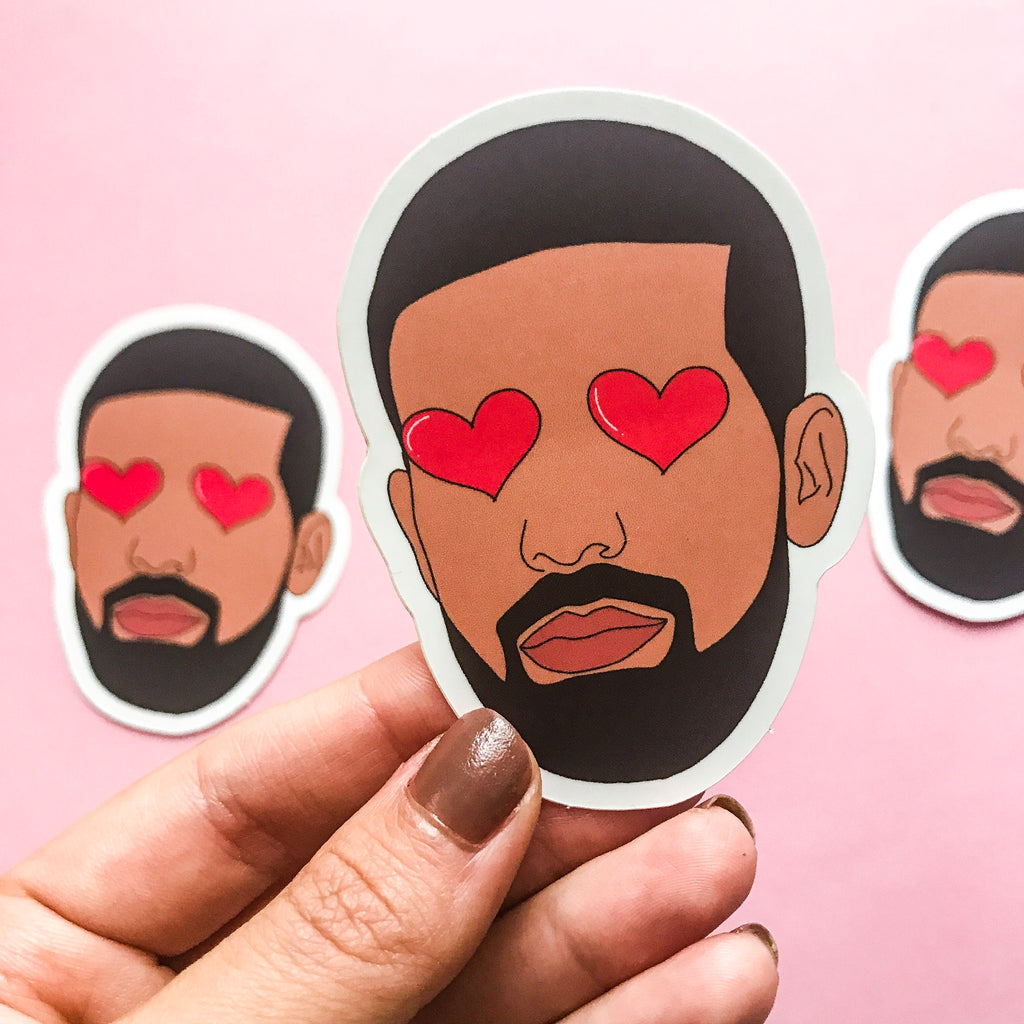 Heart Eyes Drake Sticker - pinksundays